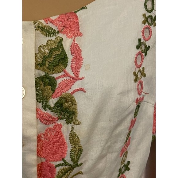 Vintage Maggi Stover 1950's Embroidered Dress Size S - Picture 3 of 10